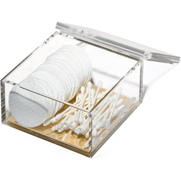 Acrylic Desk Organizer w/Gold Base – Functional & Elegant Odds & Ends Box - Picture 6 of 8